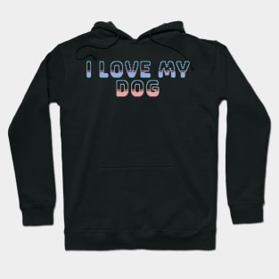 I Love My Dog Classic Video Game Graphic Peach Purple Blue Gradient Hoodie